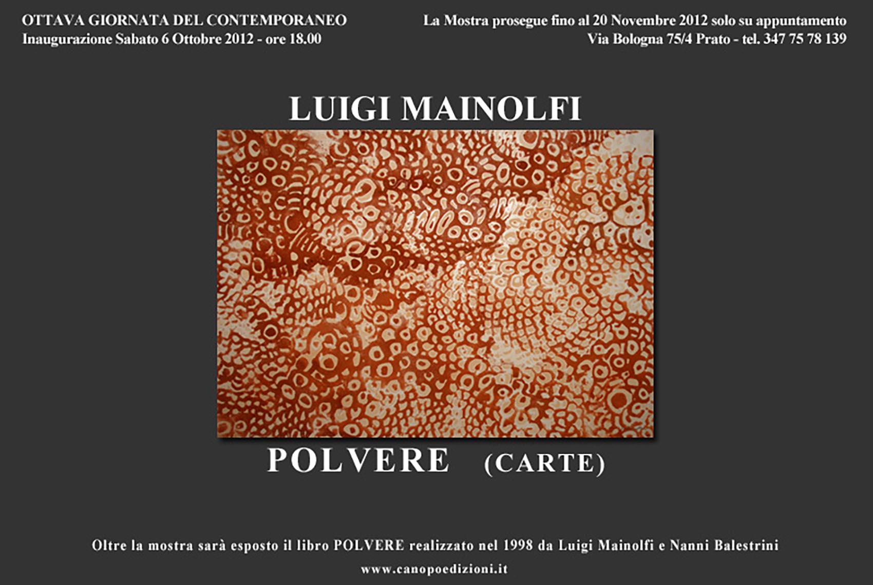 invito mostra LUIGI MAINOLFI - Edizioni Canopo
