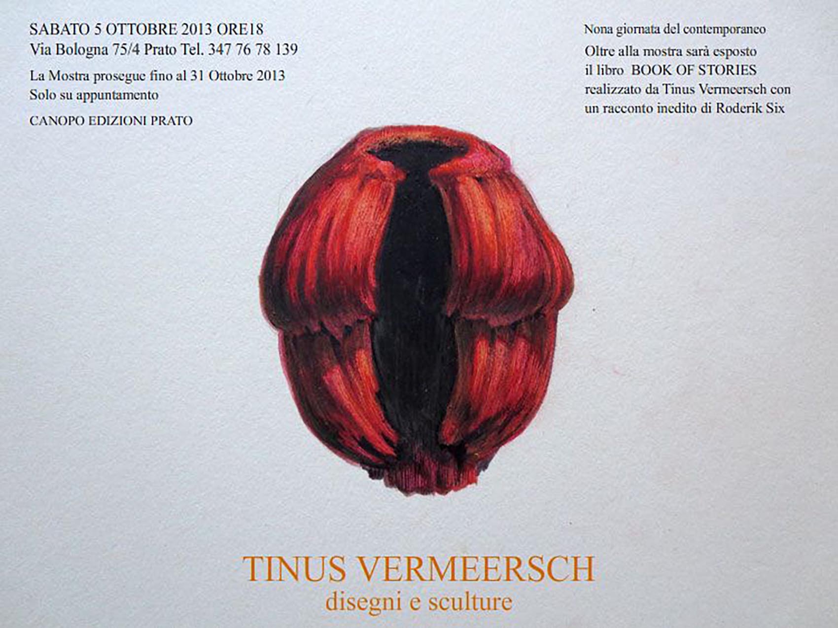 invito mostra Tinus Vermeersch - Edizioni Canopo